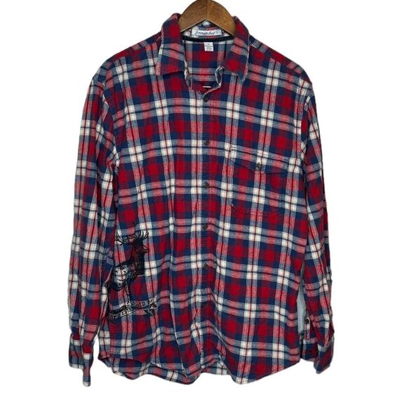 Other - Jimmy’z Surf Co Red and Blue Plaid Flannel size Large